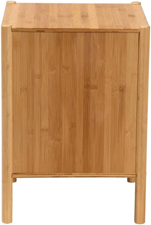 Naresh Bamboo Wood 1 Door End Table Natural Brown - Baxton Studio