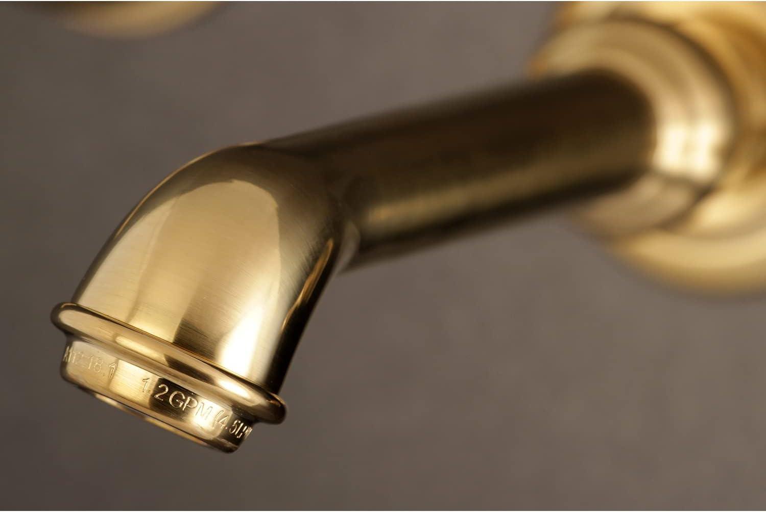 Kingston Brass Heirloom Two-Handle 3-Hole Wall Mount Bathroom Faucet