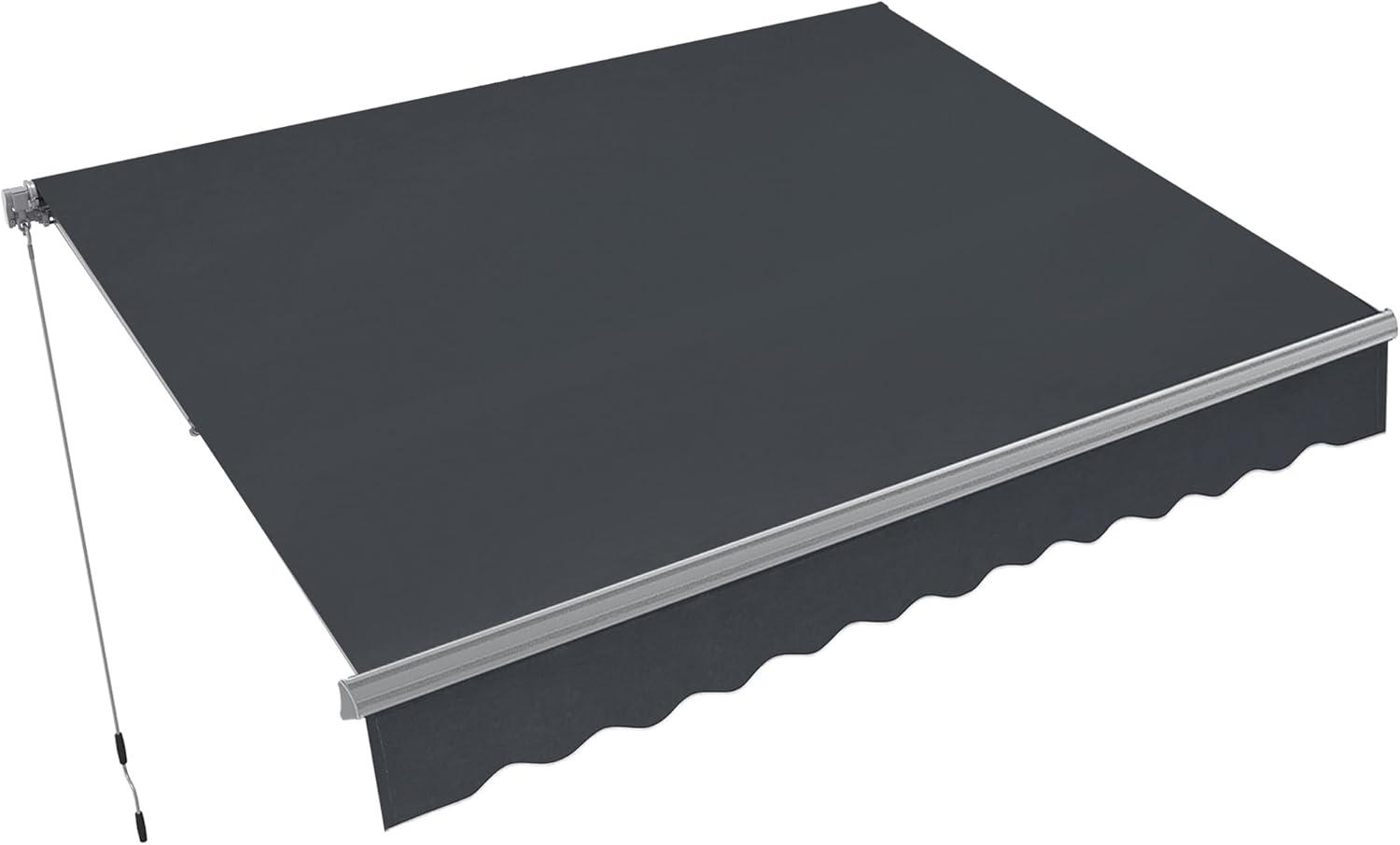 Macrout Patio Awning 12x8 Feet Sunshade Canopy for Manual Retractable Awnings, 4664 (Dark Grey)