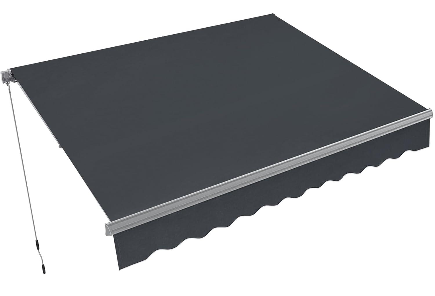 Macrout Patio Awning 12x8 Feet Sunshade Canopy for Manual Retractable Awnings, 4664 (Dark Grey)