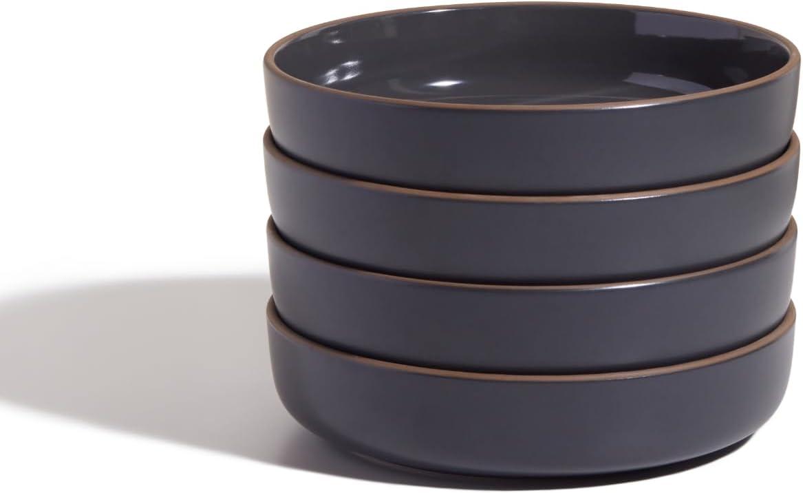 Our Place Dinner Bowls - Set of Four 8.5" Handcrafted Ceramic Pasta Bowls | Deep Plate Bowl Hybrid for Salads, Rice & More | Chip-Resistant, Restaurant-Grade, Stackable, Modular Design | Spice