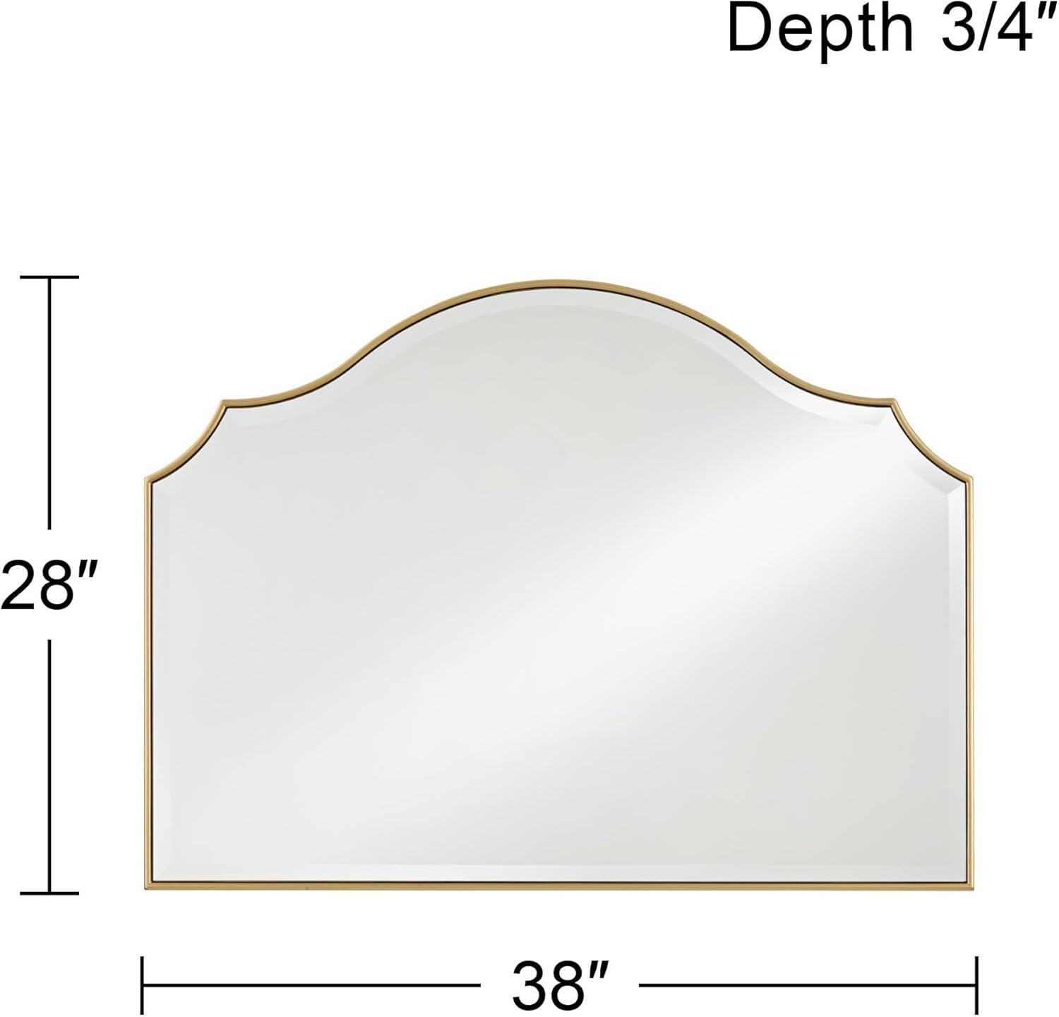 Noble Park Vinyard Arch Top Vanity Decorative Wall Mirror Vintage Beveled Glass Gold Frame 38" Wide for Bathroom Bedroom Home