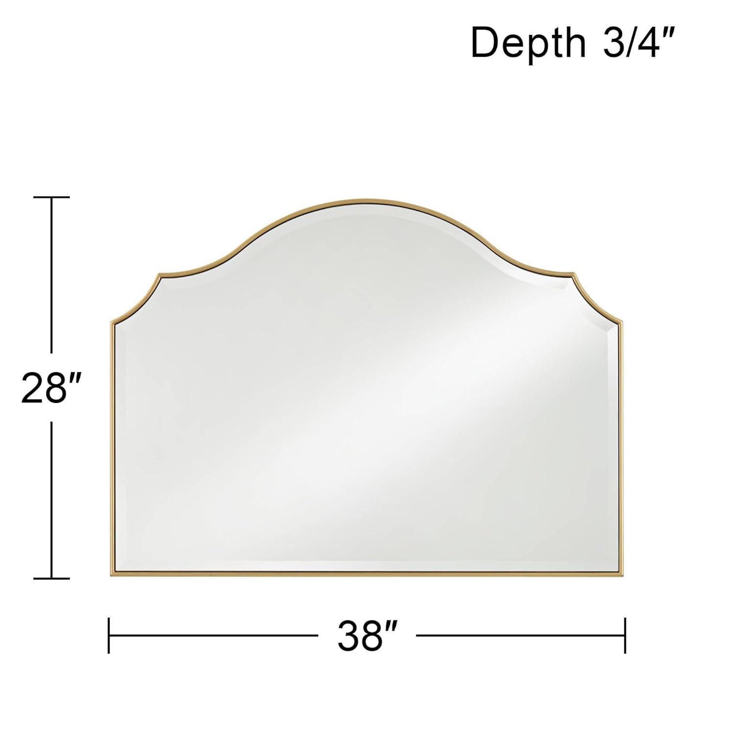 Noble Park Vinyard Arch Top Vanity Decorative Wall Mirror Vintage Beveled Glass Gold Frame 38" Wide for Bathroom Bedroom Home