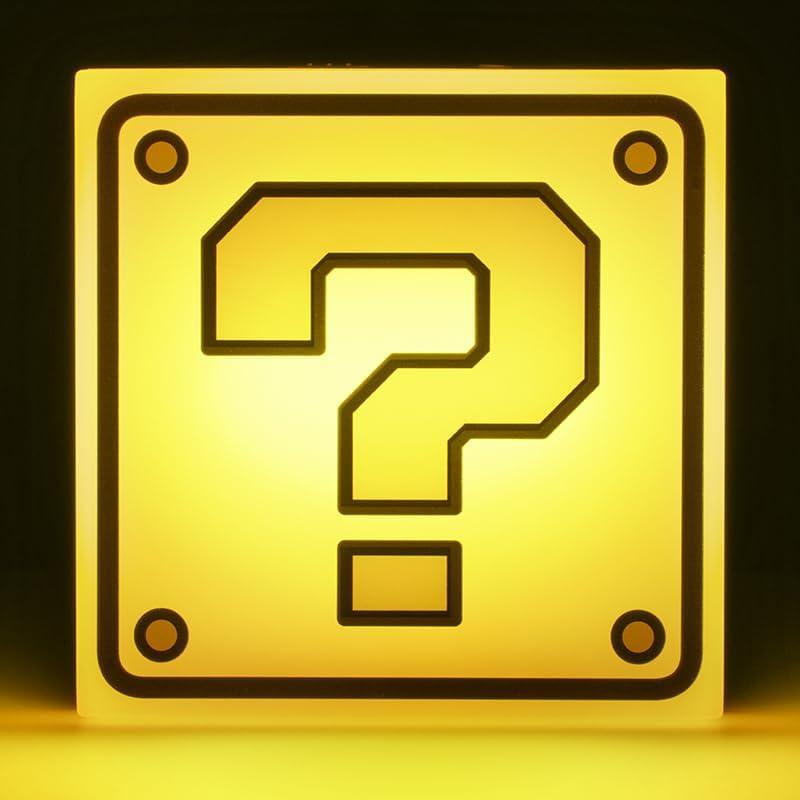 Nintendo Super Mario Question Block Night Light Decor Lamp Video Game Merch LICENSED