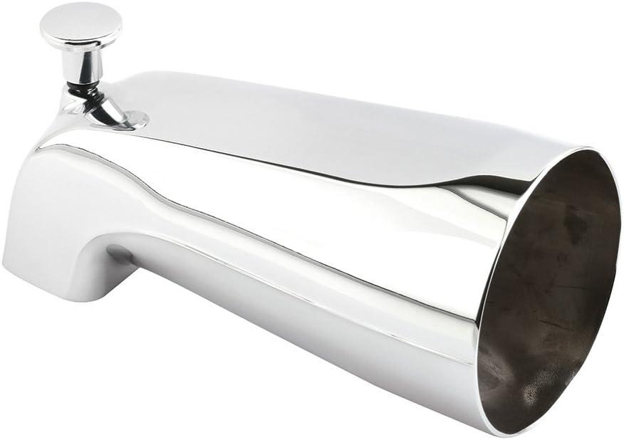 Tub Spout w/Diverter, 1/2 in. FIP, Zinc Diecast, Chrome-Plated Finish, Pack of 1