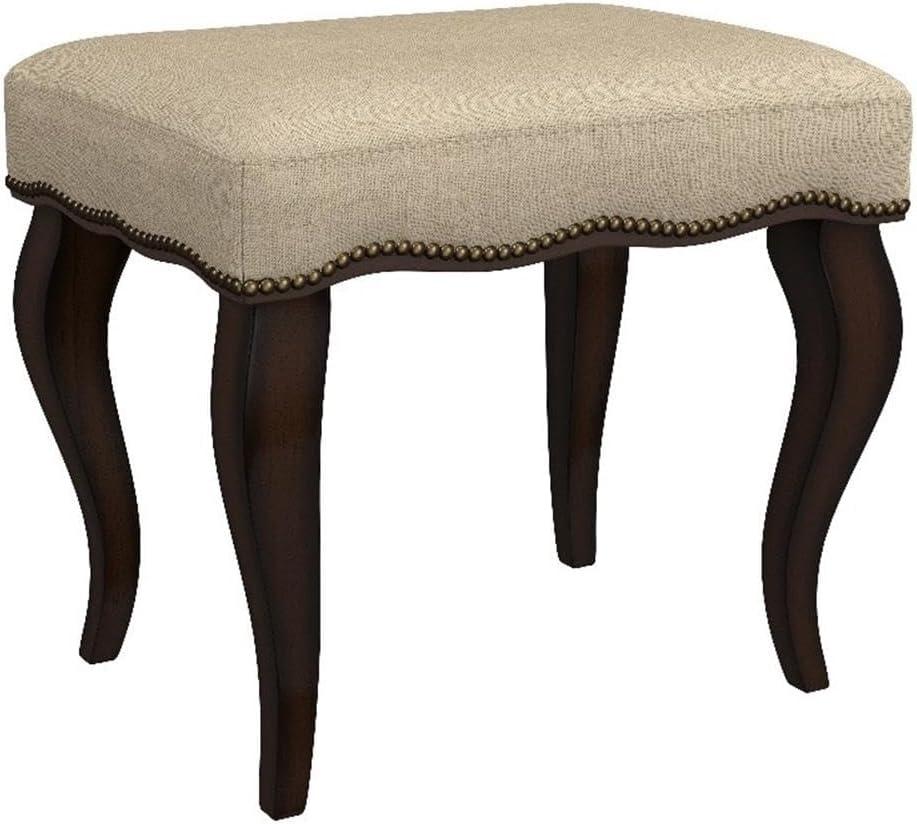 19" Hamilton Backless Upholstered Wood Vanity Stool Burnished Oak/Cream - Hillsdale Furniture