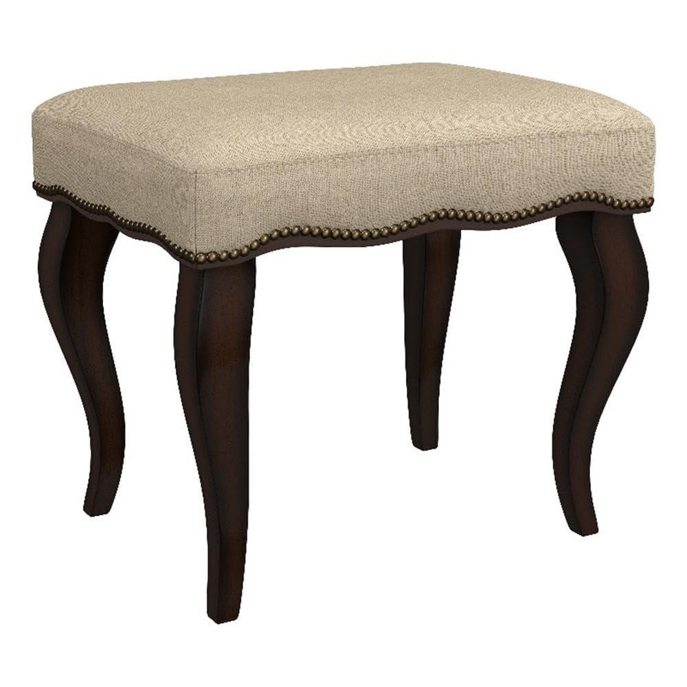 19" Hamilton Backless Upholstered Wood Vanity Stool Burnished Oak/Cream - Hillsdale Furniture