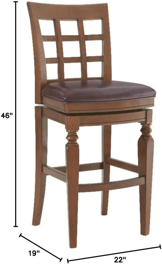 Napa Solid Rubber Wood Counter Height Swivel Stool With Back