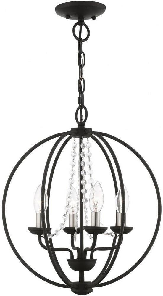 Livex Lighting Arabella 4 - Light Chandelier in  Black/Brushed Nickel