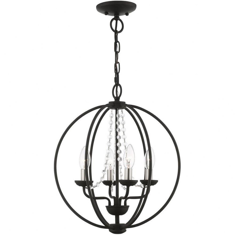 Livex Lighting Arabella 4 - Light Chandelier in  Black/Brushed Nickel