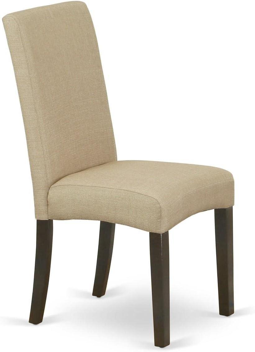 East West Furniture Driscol 39" Fabric Dining Chairs in Cappuccino (Set of 2)