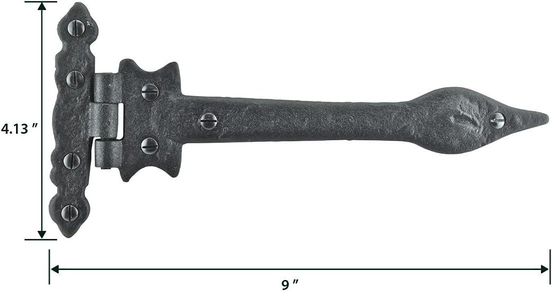 Spear Tip Wrought Iron Strap Hinge