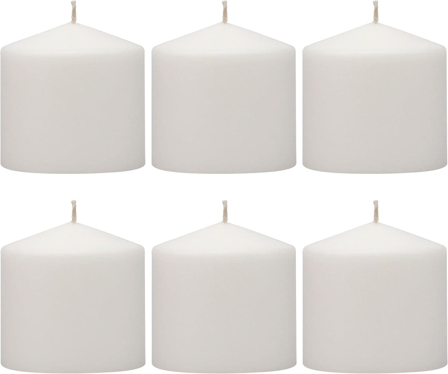 Palm Essence White Paraffin Wax 6-Pack Pillar Candles