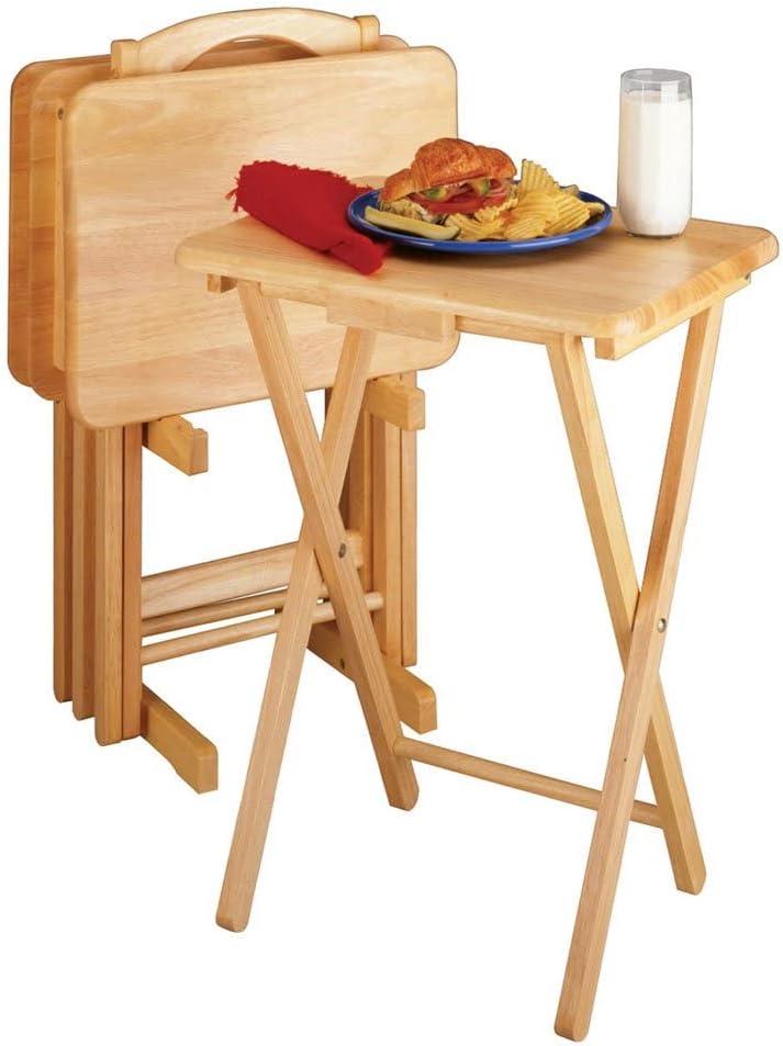 Lodge-Inspired Rectangular Brown Snack Table Set, 19" x 25"