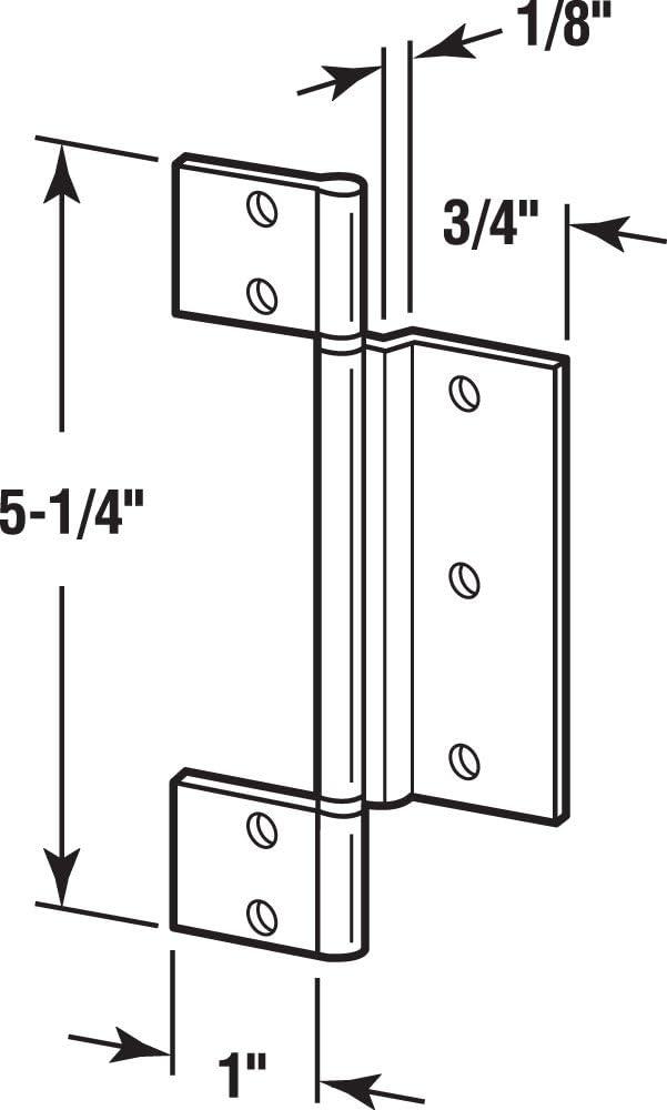 Natural Aluminum Offset Storm Door Hinge with Fixed Pin