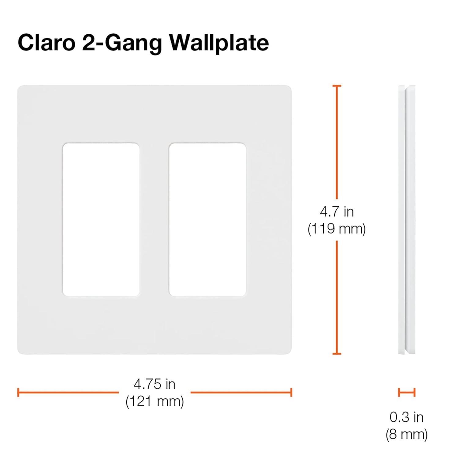 Claro 2 Gang Wall Plate for Decorator/Rocker Switches, Satin, Midnight (SC-2-MN) (1-Pack)