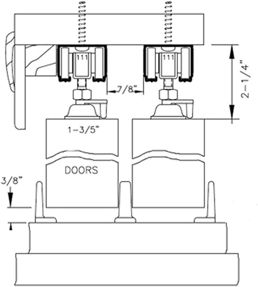 Quadro 4111 White Silk Sliding Closet Bypass Doors with Hardware