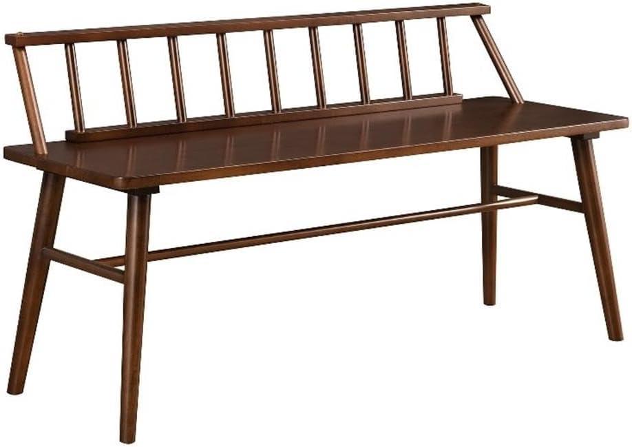 47" Solid Wood Low Back Spindle Bench - Walnut