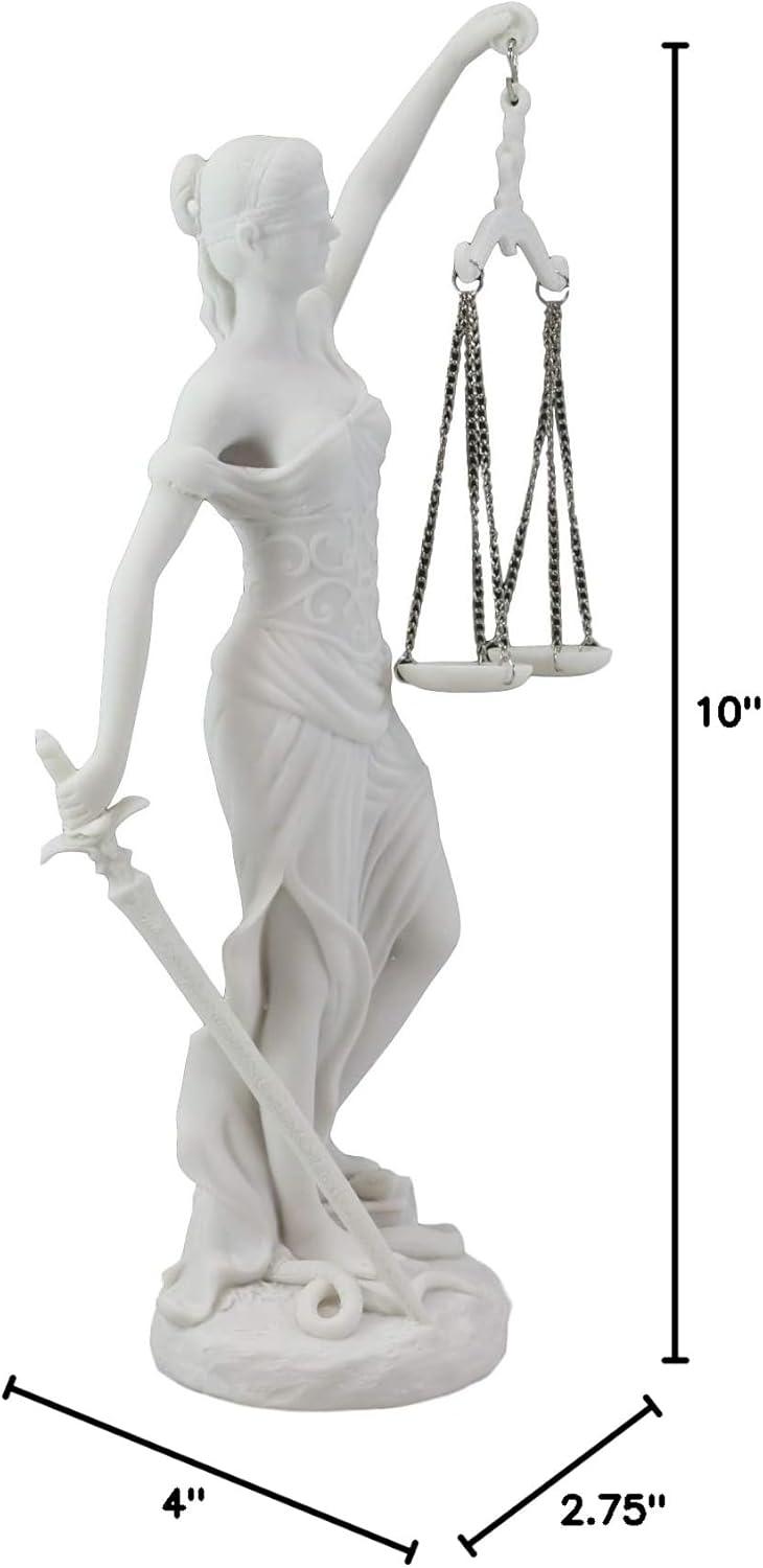 Hand Painted White Resin Lady Justice Statue for Home Office