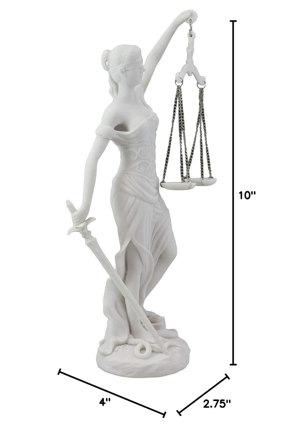 Hand Painted White Resin Lady Justice Statue for Home Office