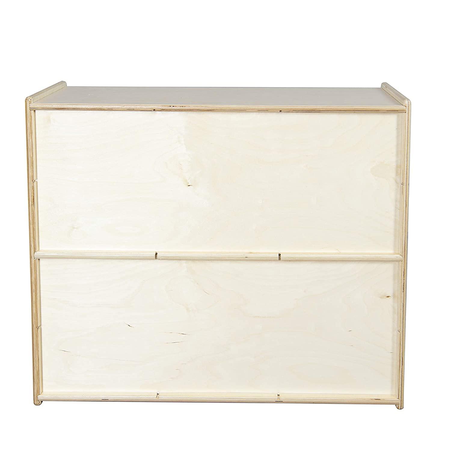 Birch Wood 12-Cubby Storage Unit with Assorted Pastel Trays