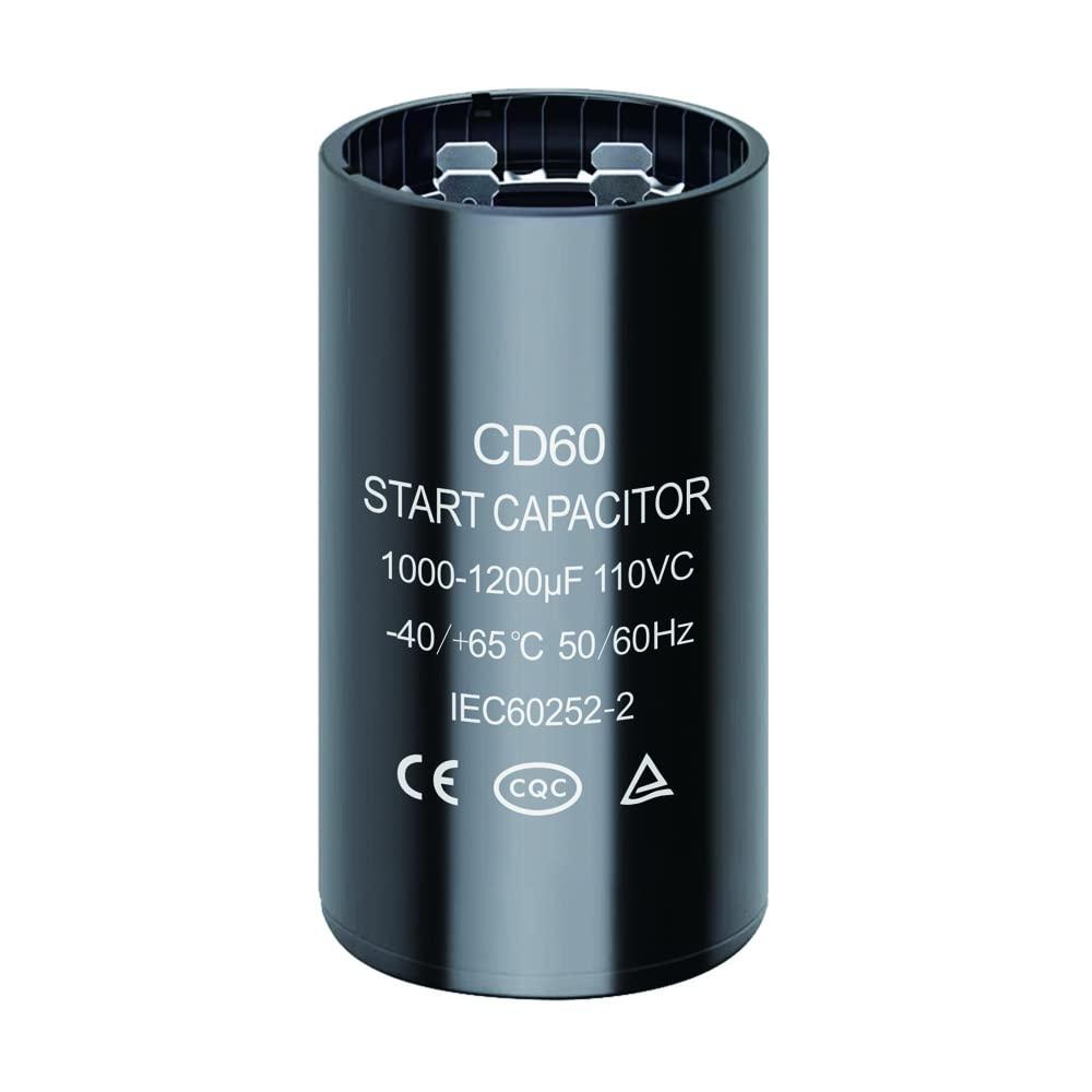 Uxcell Motor Start Capacitor 1000-1200uF/Mfd 125V 50/60Hz CD60 Run Capacitor