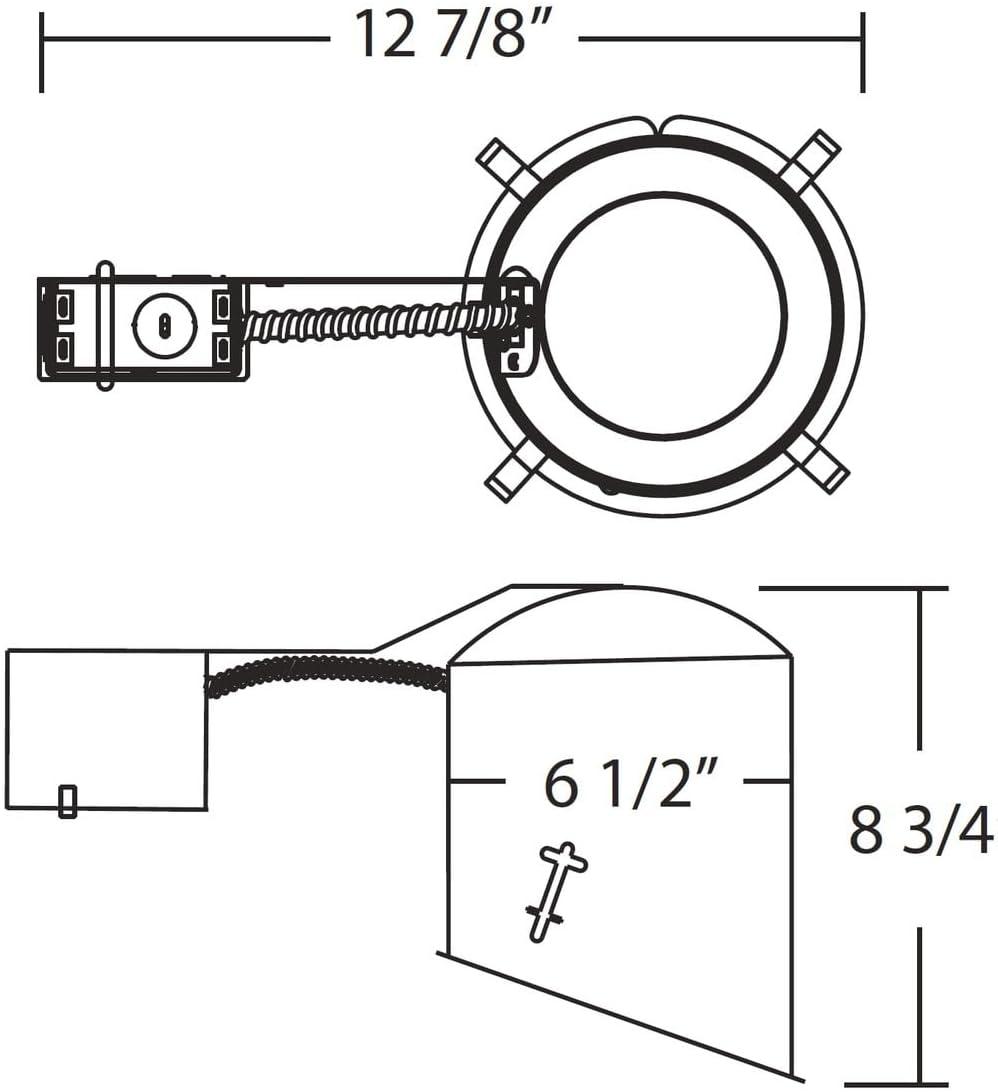 Air-Tight 6'' IC Rated Remodel Recessed Lighting Housing