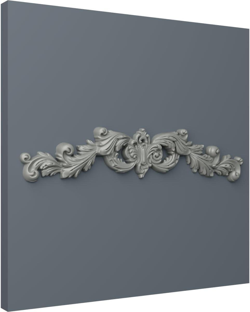 25" Gray Polyurethane Architectural Crown Moulding with Scrolls