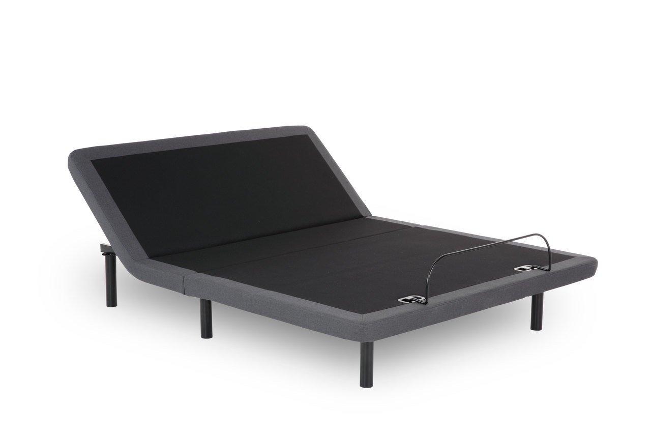 King Adjustable Black Metal Frame Bed with Wireless Remote