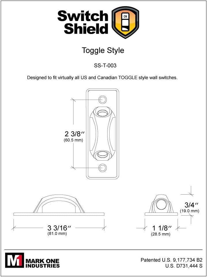 Clear Light Switch Guard / Cover (3 Pack) Toggle Style, Child-Safe, Home & Office
