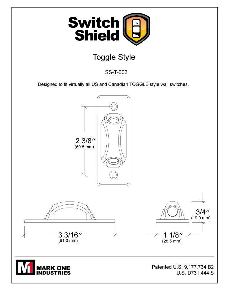 Clear Light Switch Guard / Cover (3 Pack) Toggle Style, Child-Safe, Home & Office