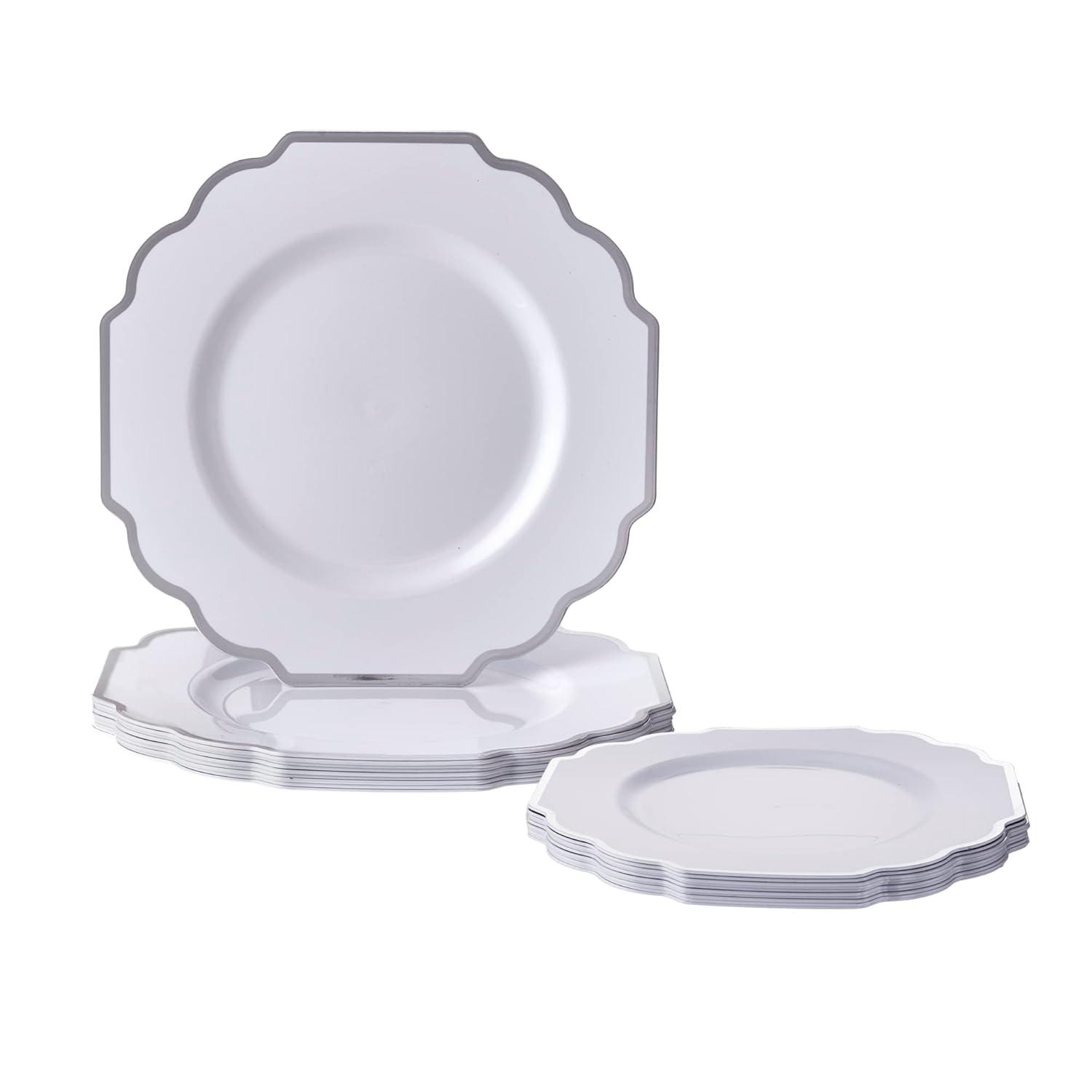 Silver Spoons Baroque Disposable Dinner Plate (Set of 10)