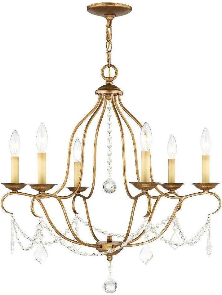 Livex Lighting Chesterfield 6 - Light Chandelier in  Antique Gold Leaf