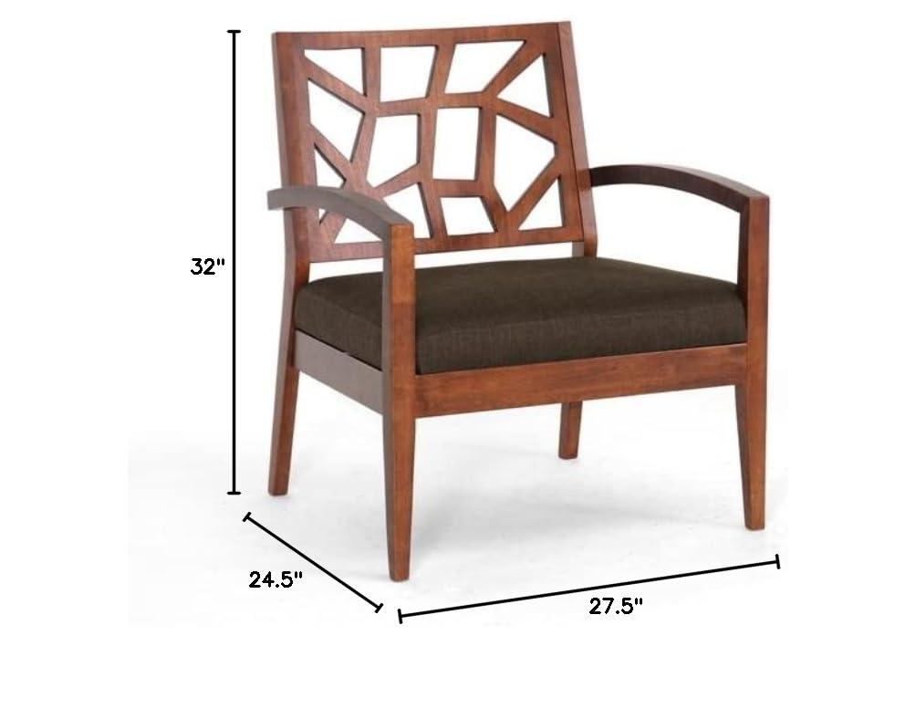Jennifer Modern Lounge Chair Dark Brown - Baxton Studio: Danish Style, Upholstered, Walnut Veneer, Indoor Use