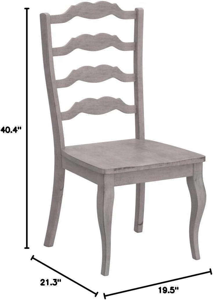 Weston Home Farmhouse Dining Chair with French Ladder Back (Set of 2)