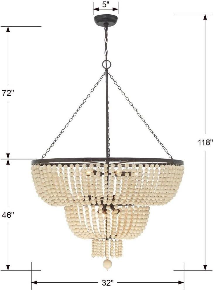 Crystorama Lighting Rylee 12 - Light Chandelier in  Matte Black