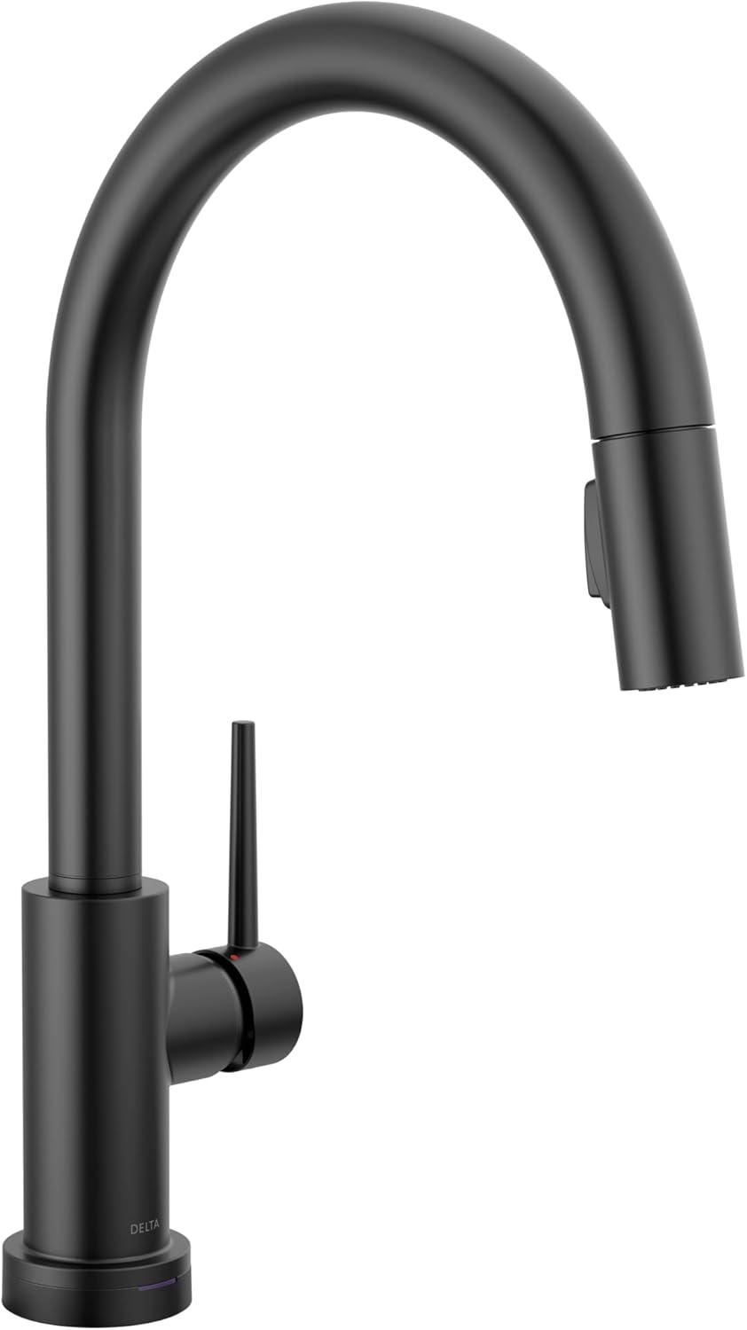 Matte Black Touchless Kitchen Faucet with Pull-out Spray