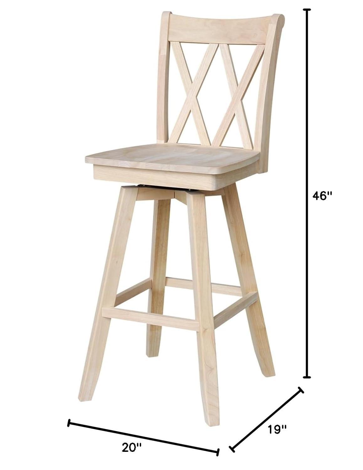 International Concepts Double "X" Back Bar Height Stool - With Swivel 30" Seat Height