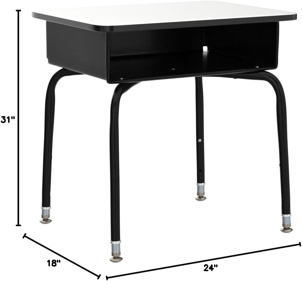Flash Furniture Goddard Height-Adjustable Open Front Student Desk with Metal Book Box