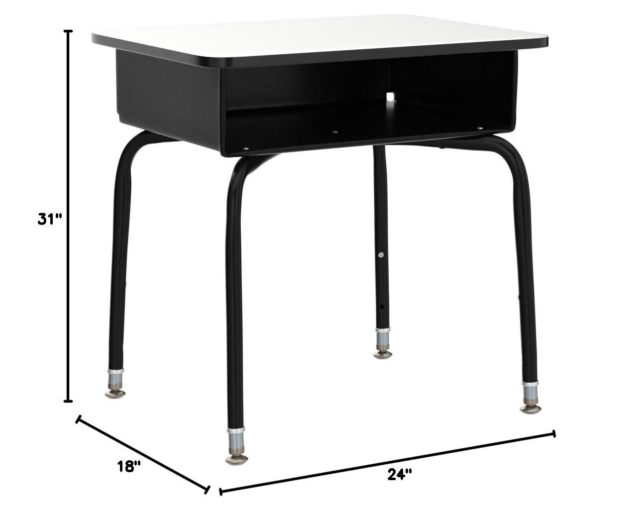 Flash Furniture Goddard Height-Adjustable Open Front Student Desk with Metal Book Box