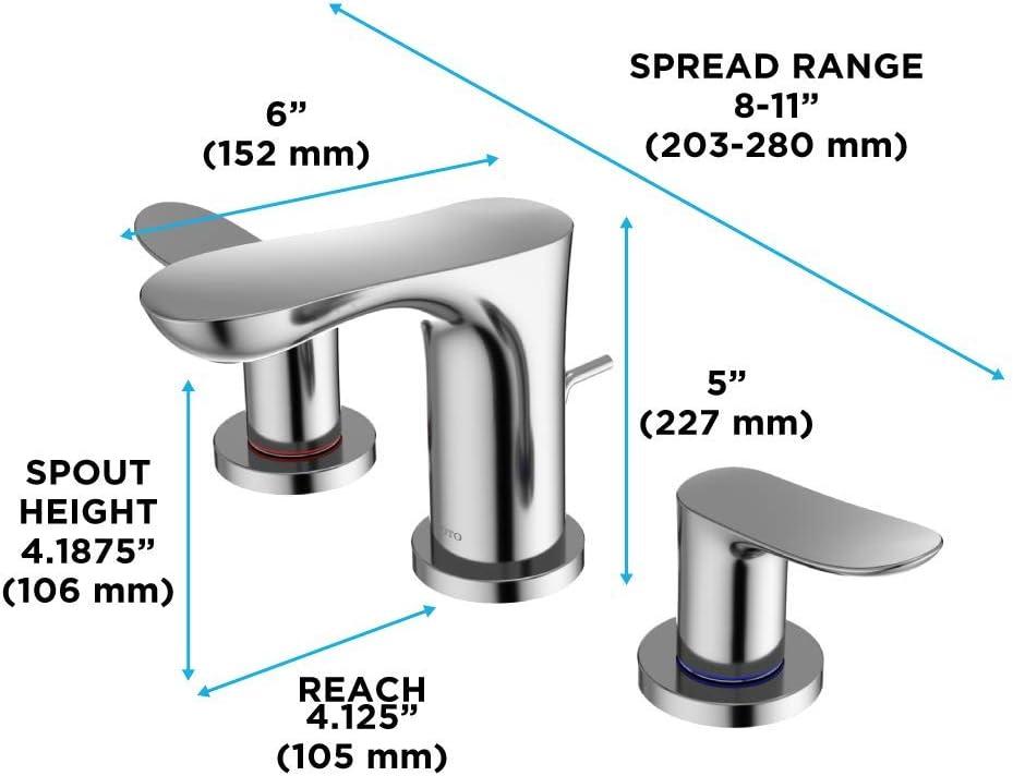 TOTO TLG01201U#CP Double Handle Bathroom Faucet with Drain Assembly