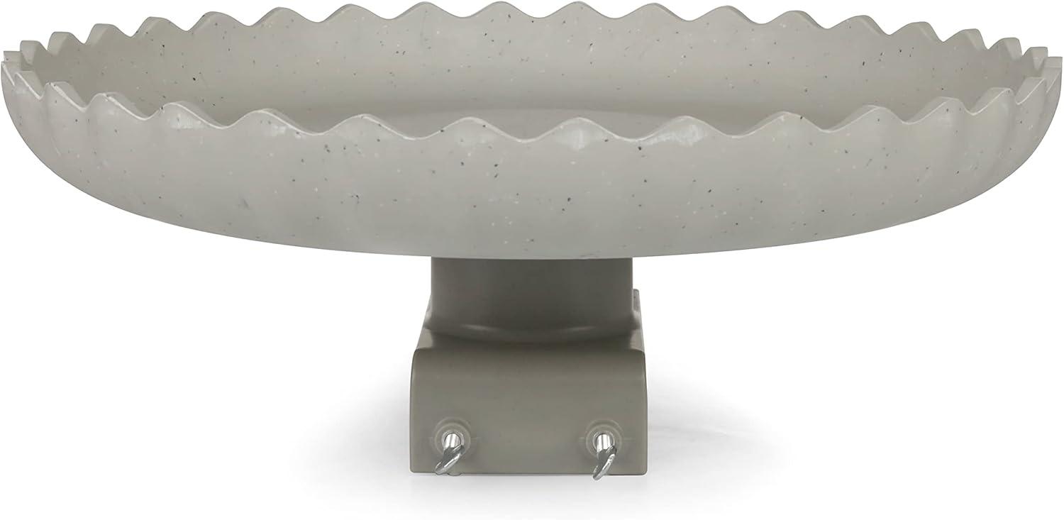 Farm Innovators 120W Outdoor Stone Scalloped Heated Birdbath w/ Deck Mount