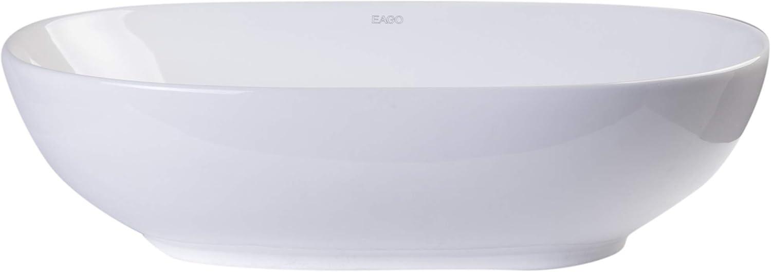 EAGO 14.75'' White Porcelain Oval Bathroom Sink