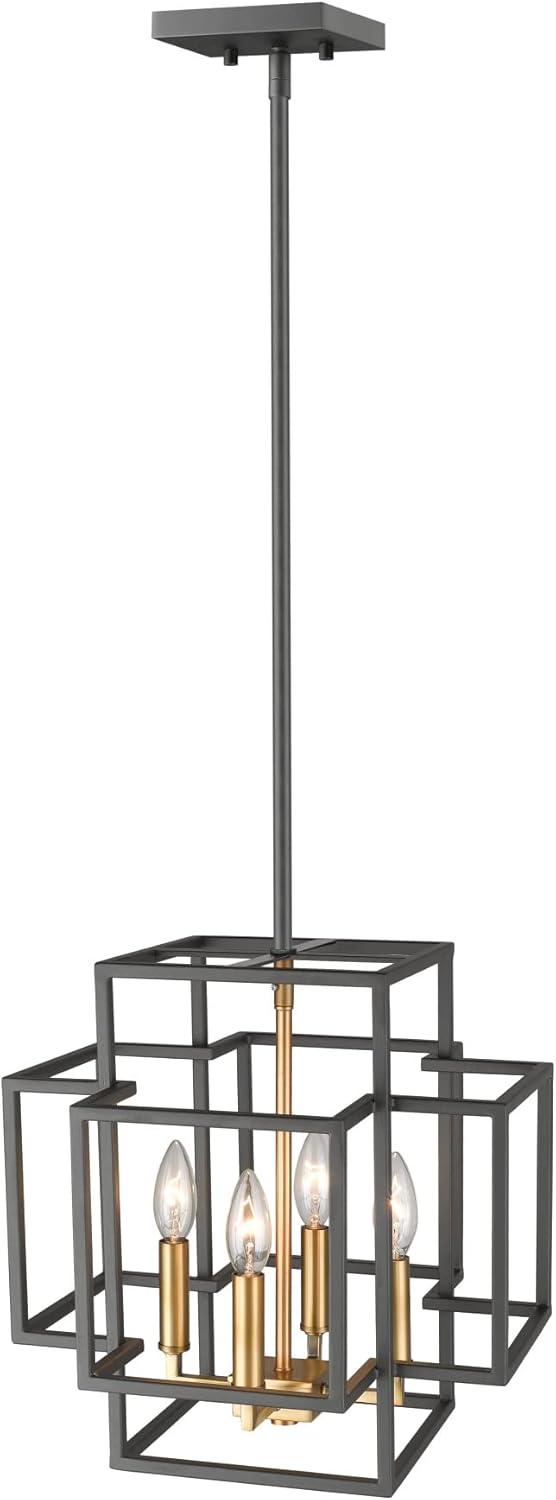 4 Light Pendant In Architectural Style-14 Inches Tall And 14 Inches Wide Z-Lite 454-14Brz-Obr