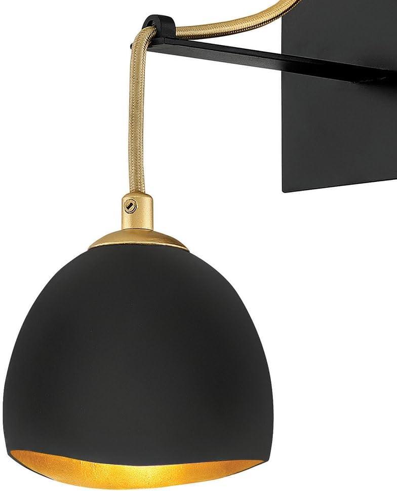 Shell Black and Gold Leaf 1-Light Candelabra Sconce