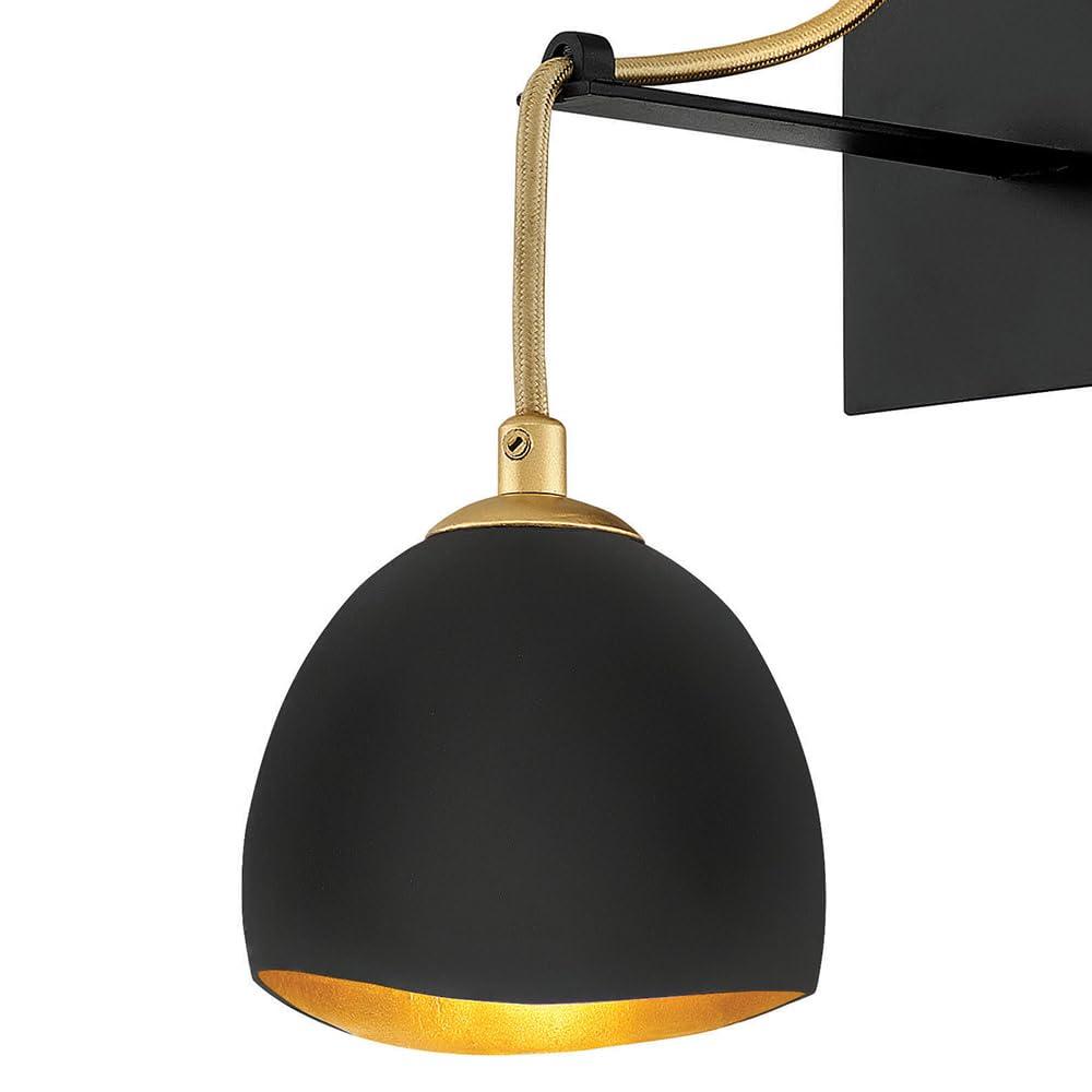 Shell Black and Gold Leaf 1-Light Candelabra Sconce
