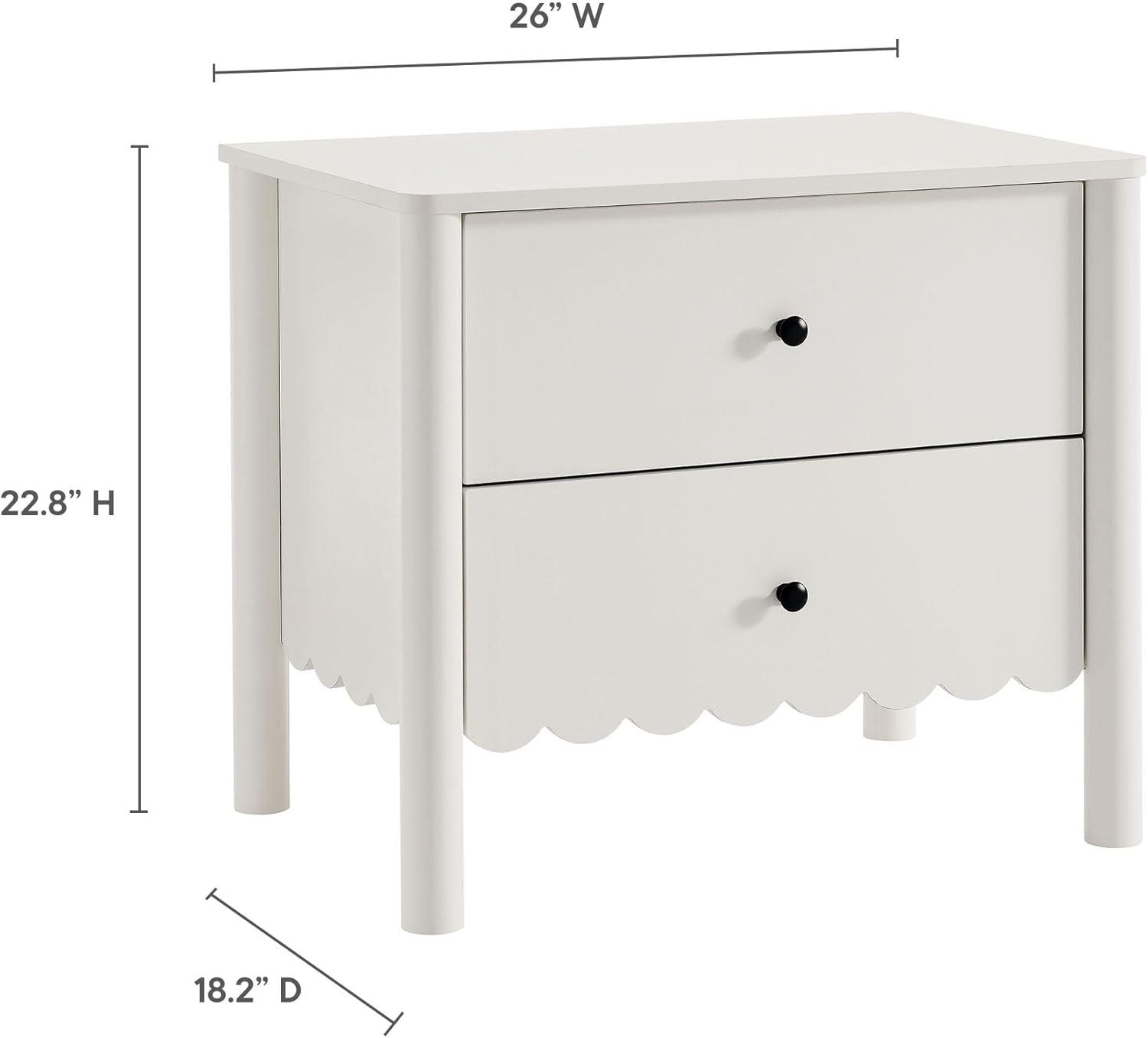 Modway Emmeline Scalloped 2-Drawer Nightstand
