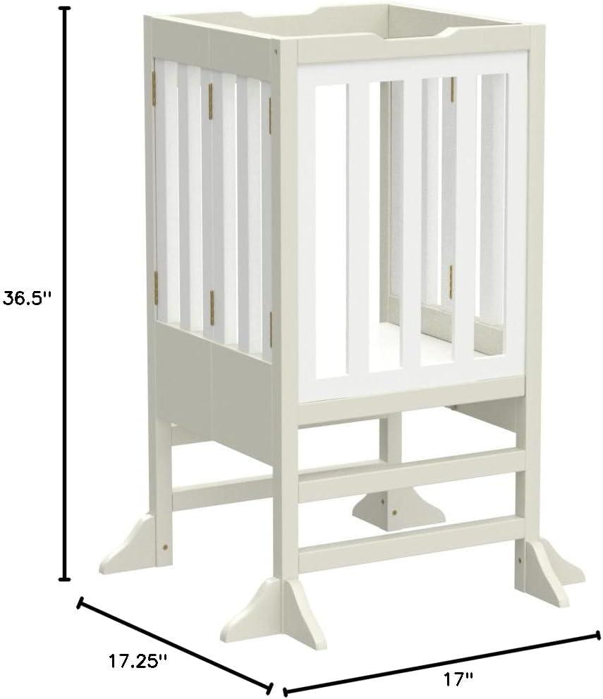 Milliard Kids Kitchen Step Stool Helper, Foldable – for Kids and Toddlers - Wooden (Grey)