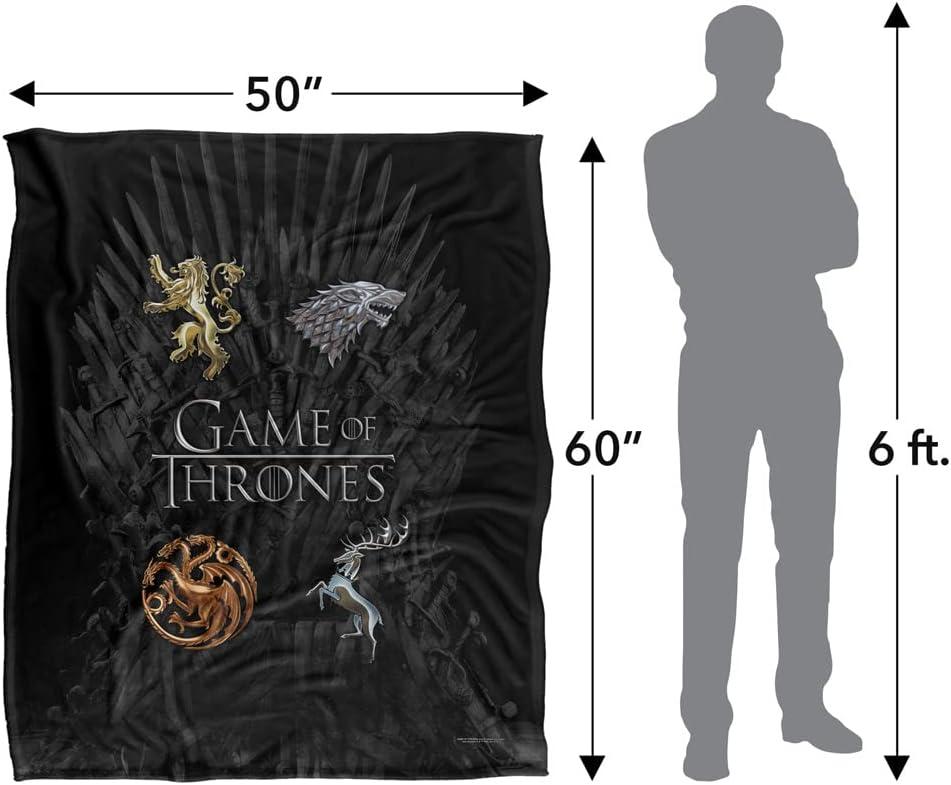 Game of Thrones Blanket, 50" x 60", Chrome House Sigils, Silky Touch Super Soft Throw Blanket