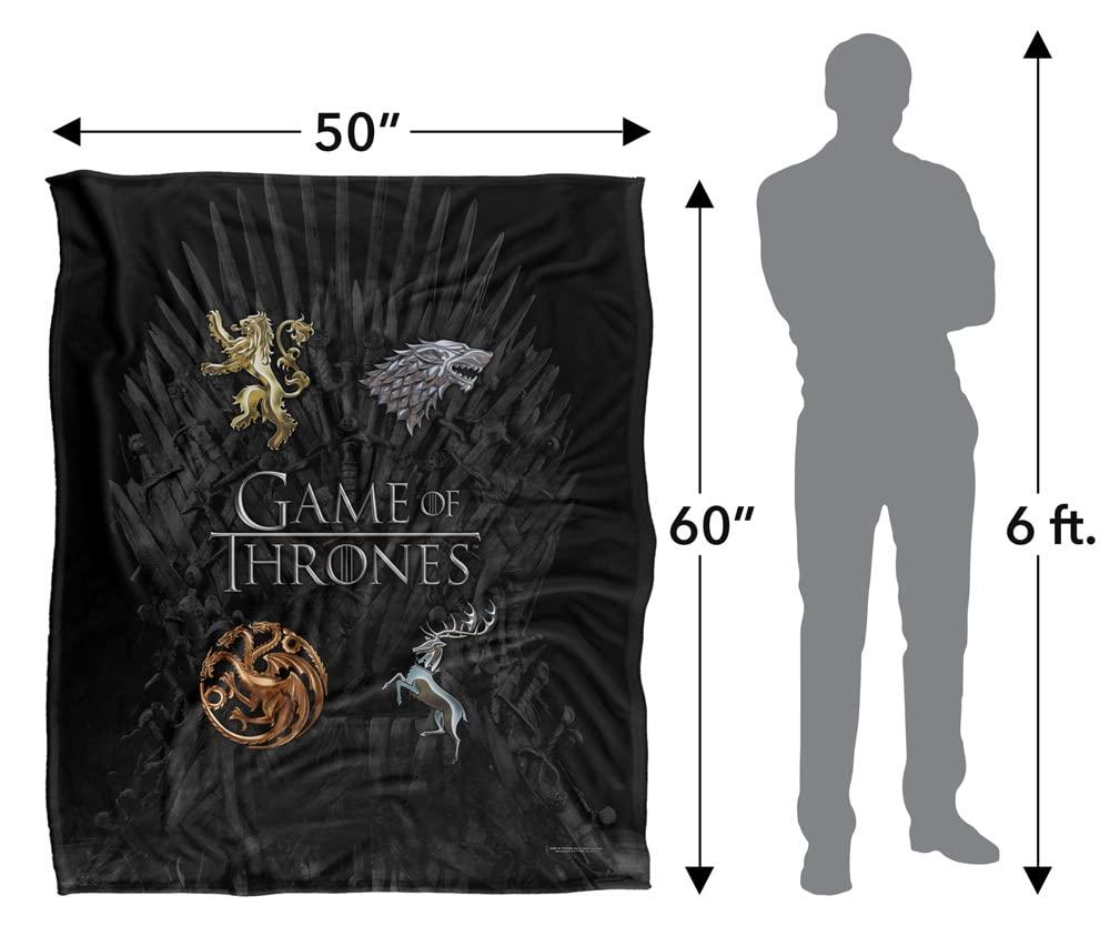 Game of Thrones Blanket, 50" x 60", Chrome House Sigils, Silky Touch Super Soft Throw Blanket
